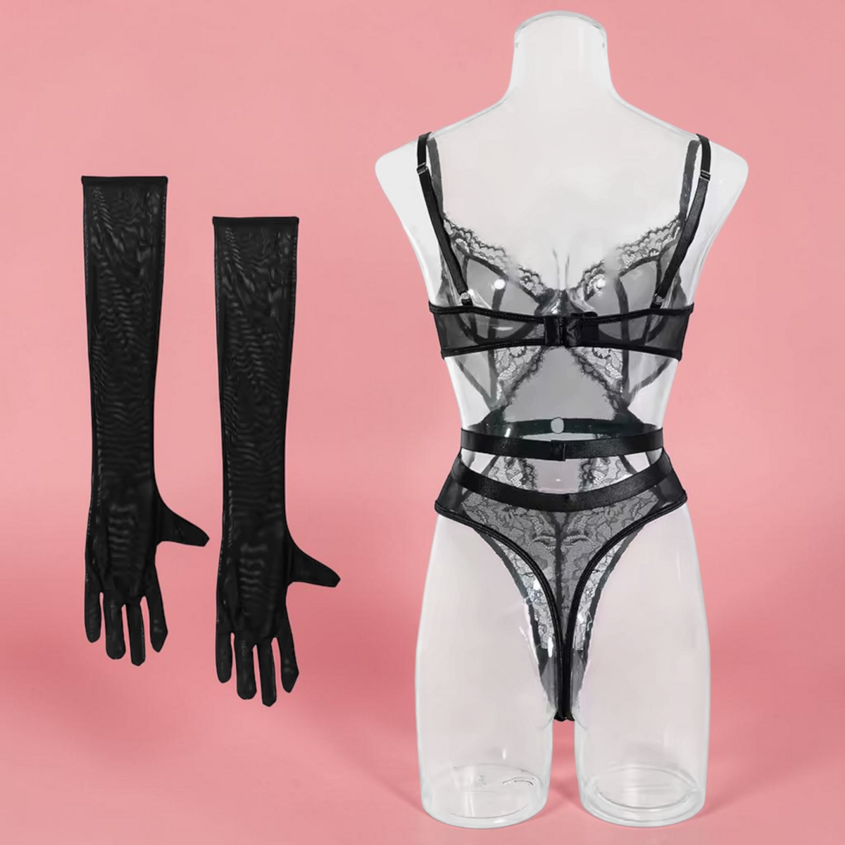 Lingerie Dana – Elegant Lace Bodysuit for Women – Premium 2-Piece Lingerie with Matching Gloves Elevate your lingerie collection with the