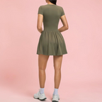 Zaluma Zipper Yoga Jumpsuit Dress
