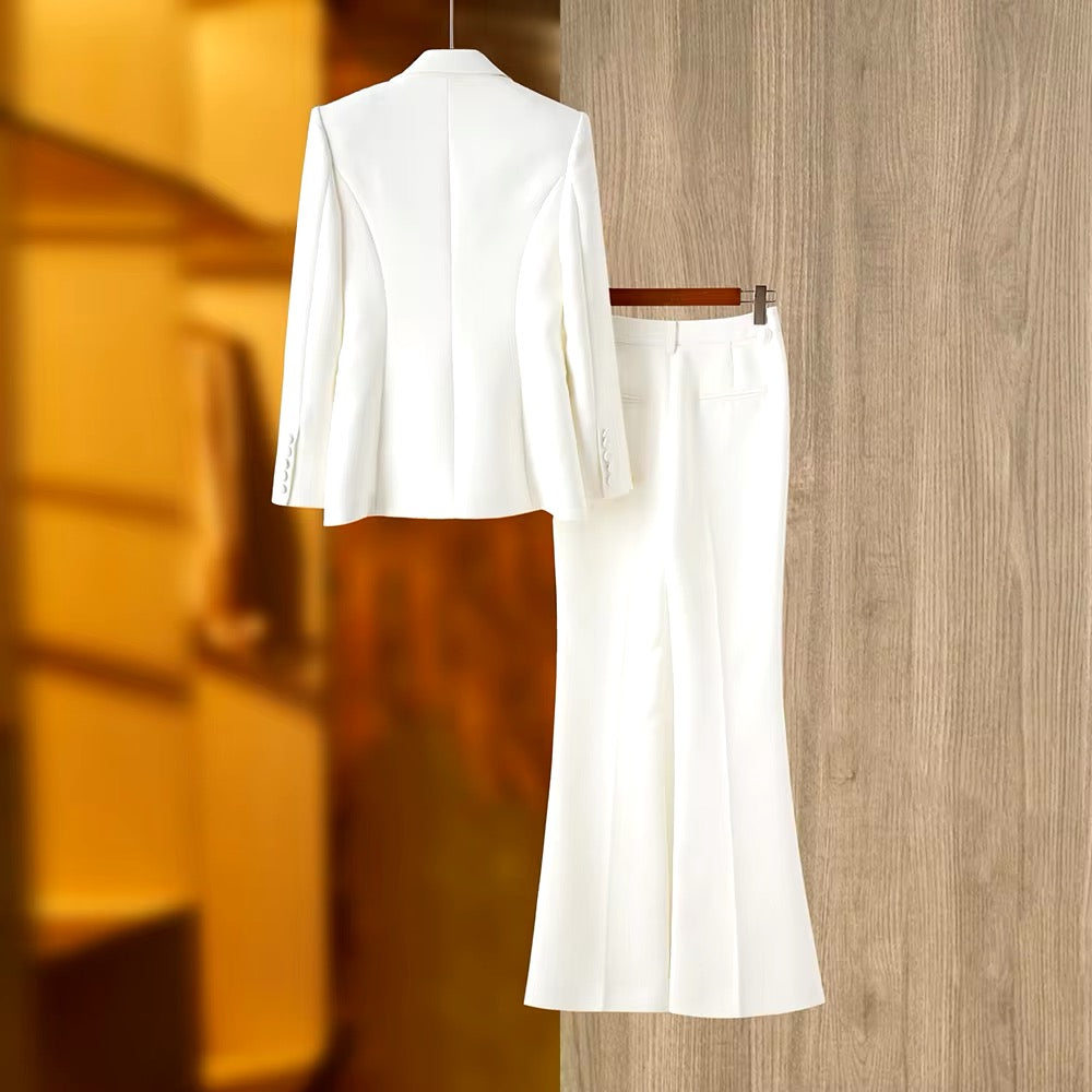 Boss Babe White Blazer Suit 2Pcs