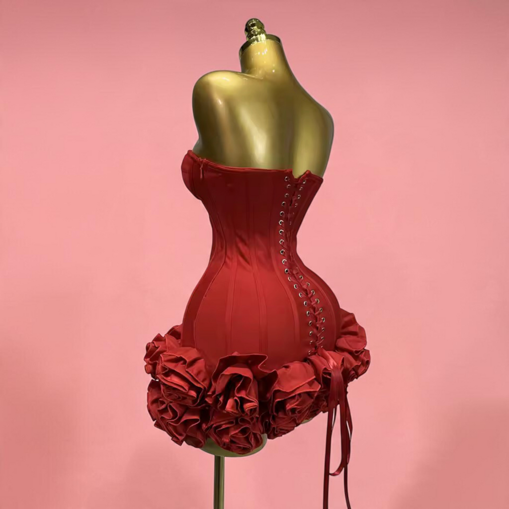 IT GIRL Strapless Floral Bodycon Mini Dress
