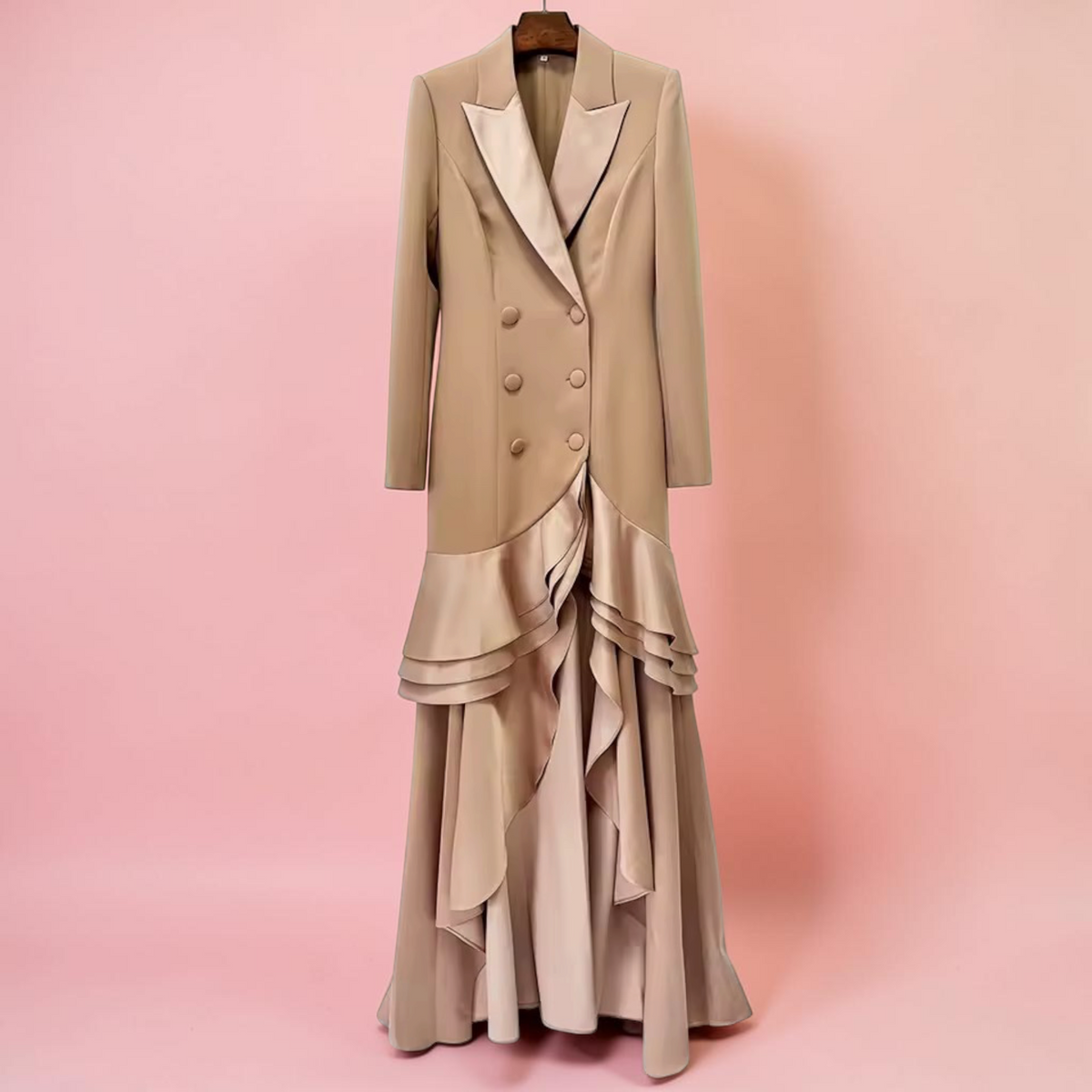 Boss Babe Long-Sleeve Ruffle Maxi Dress