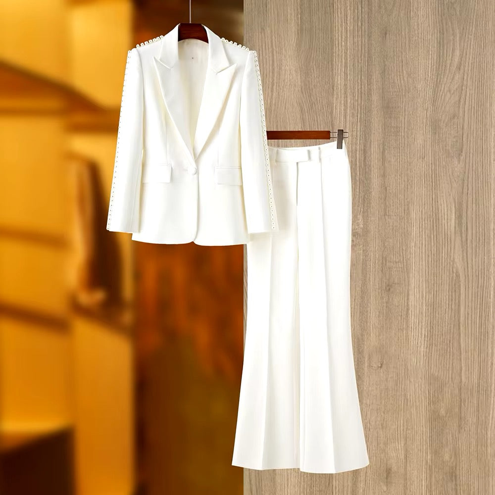 Boss Babe White Blazer Suit 2Pcs