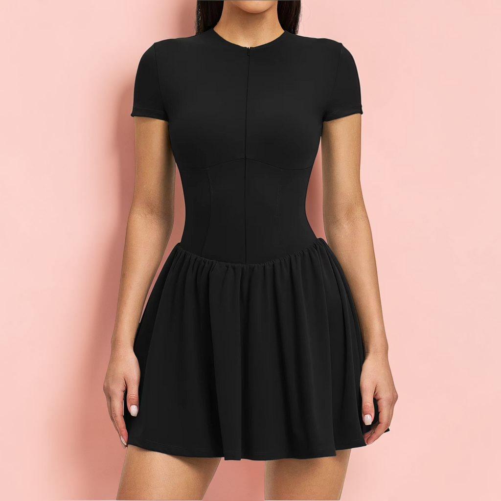 Zaluma Zipper Yoga Jumpsuit Dress