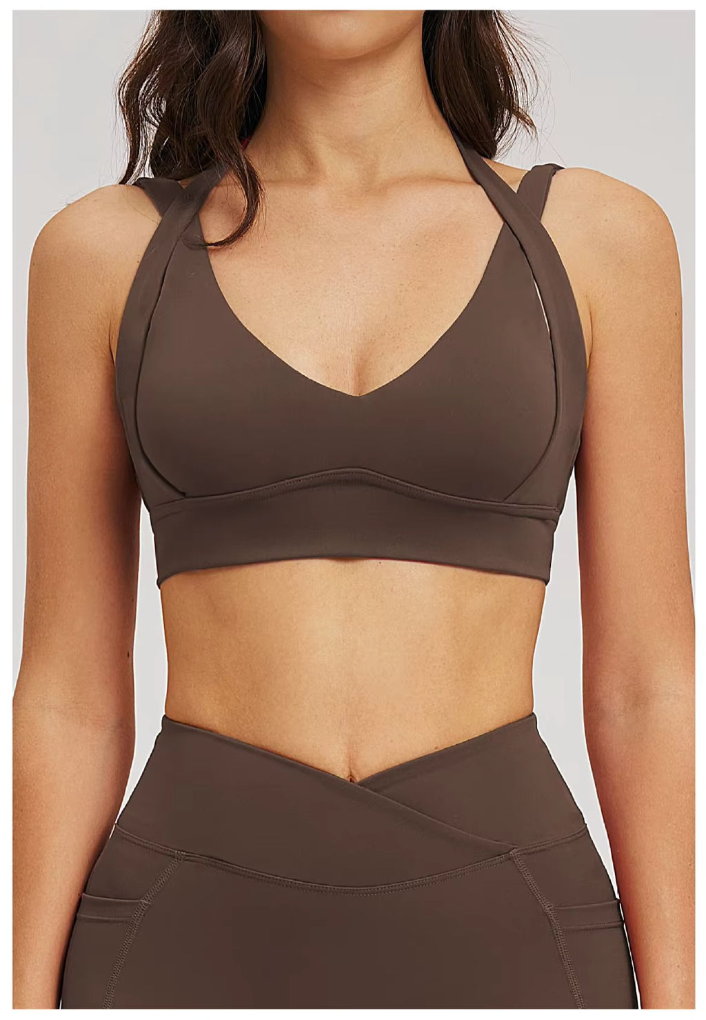 Olivia Solid Color Yoga Sports Bra