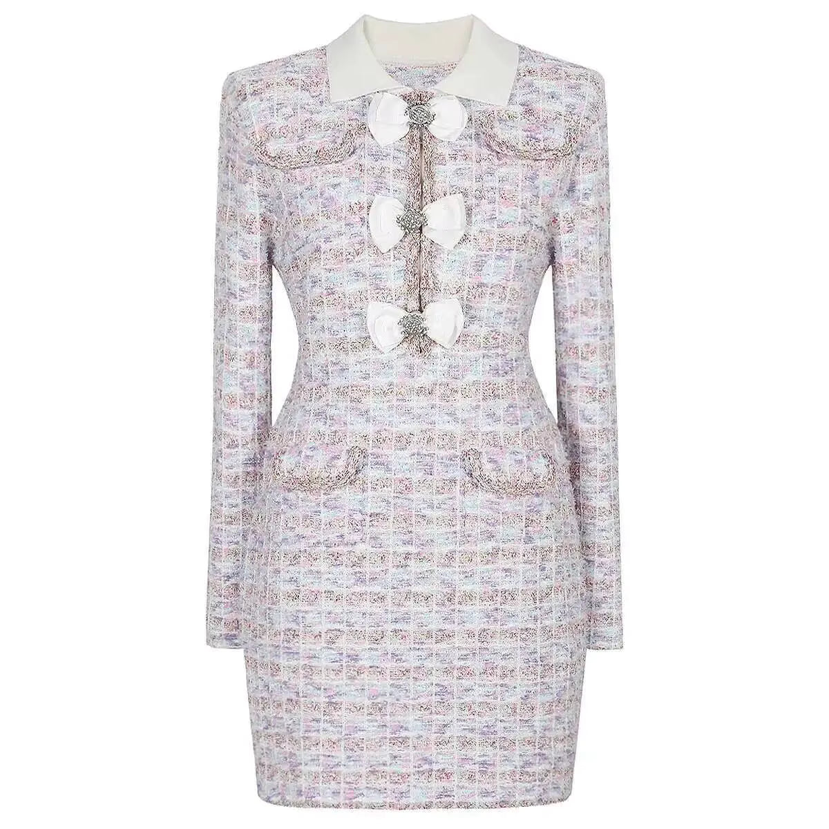 Boss Babe Luxury Crystal Wool Knitted Sweater Dress