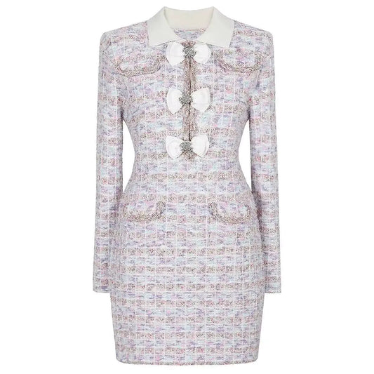 Boss Babe Luxury Crystal Wool Knitted Sweater Dress