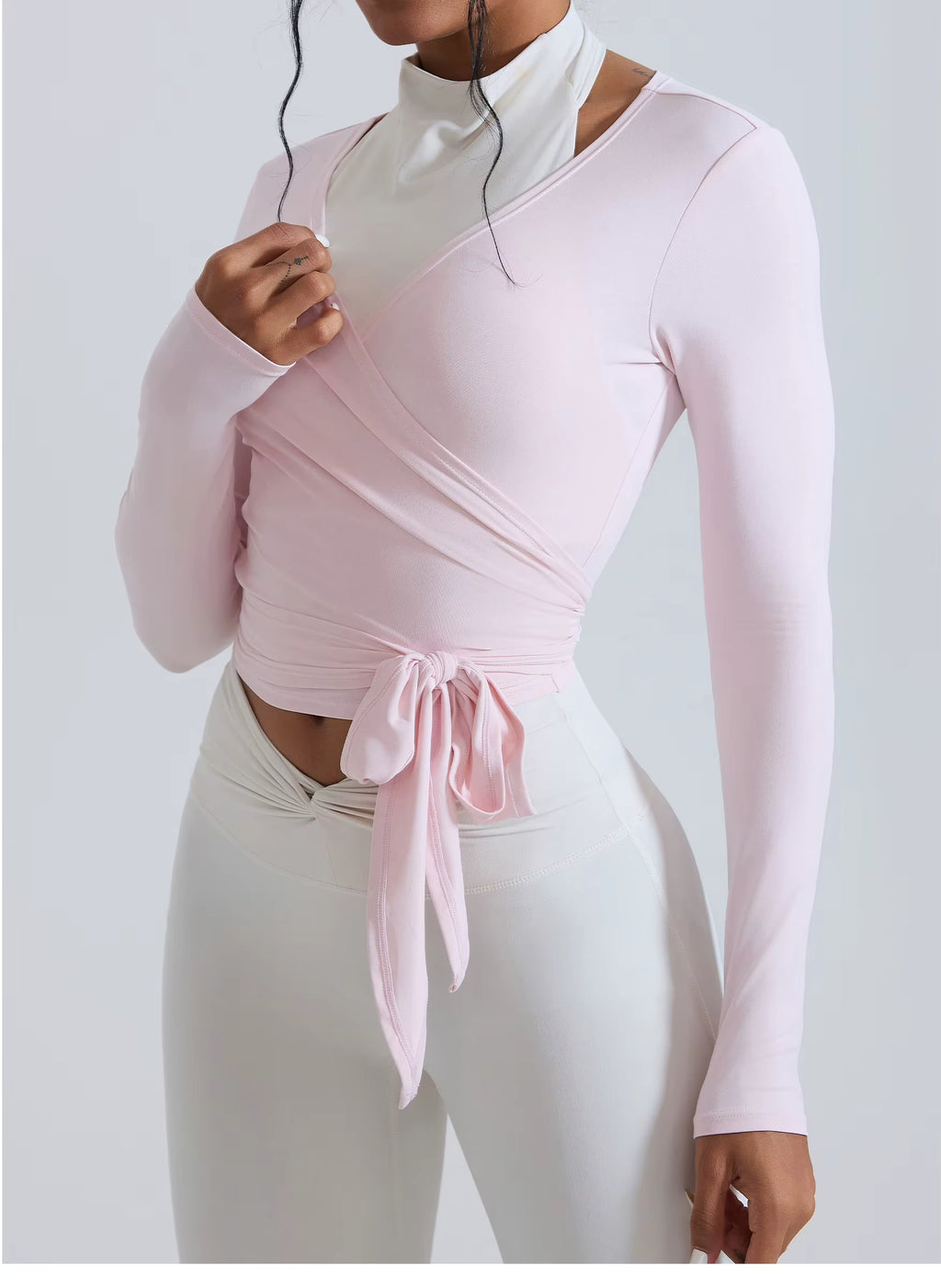 Luciana Crossover Strap Long Sleeve Cover-up