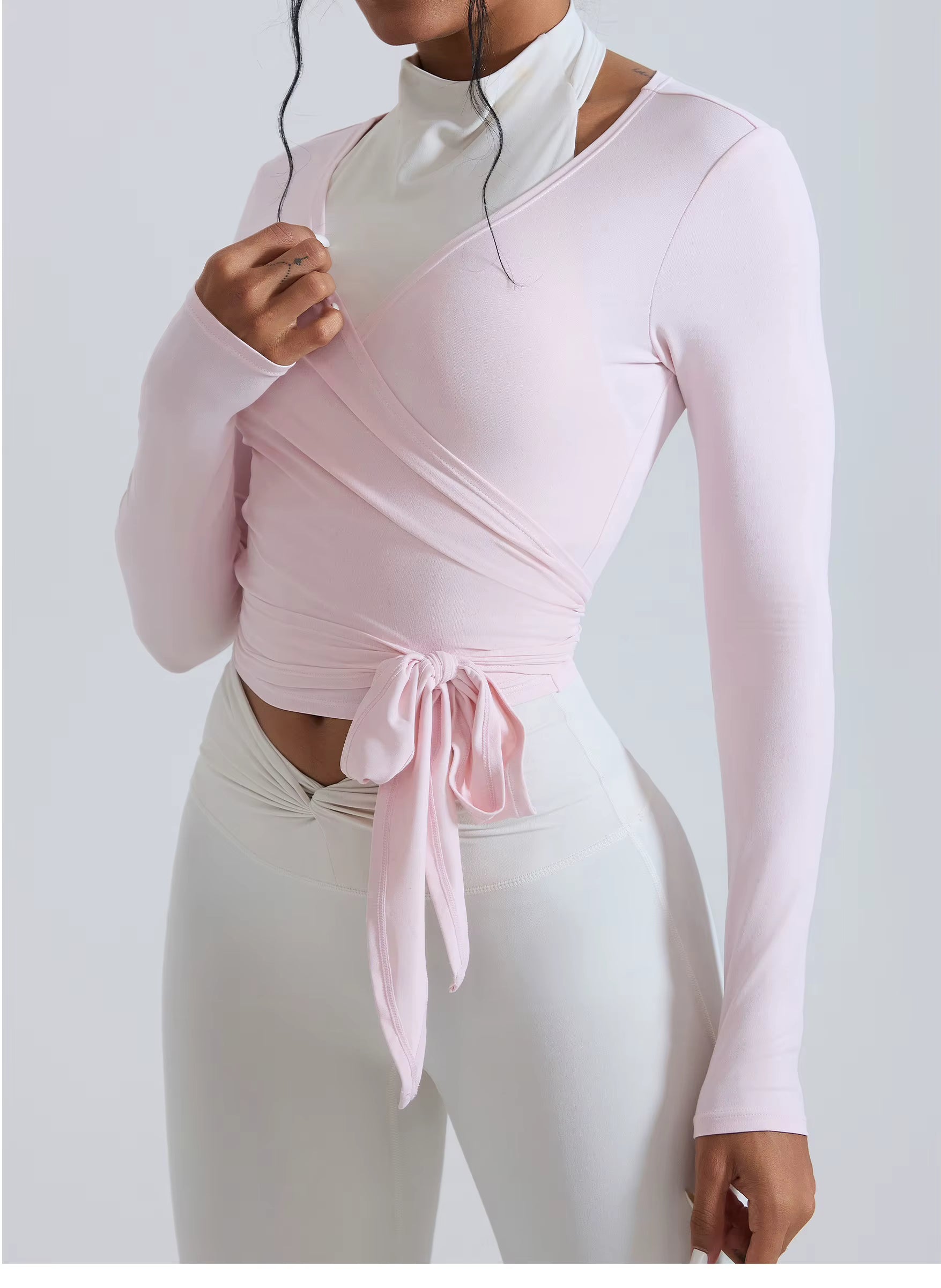 Luciana Crossover Strap Long Sleeve Cover-up