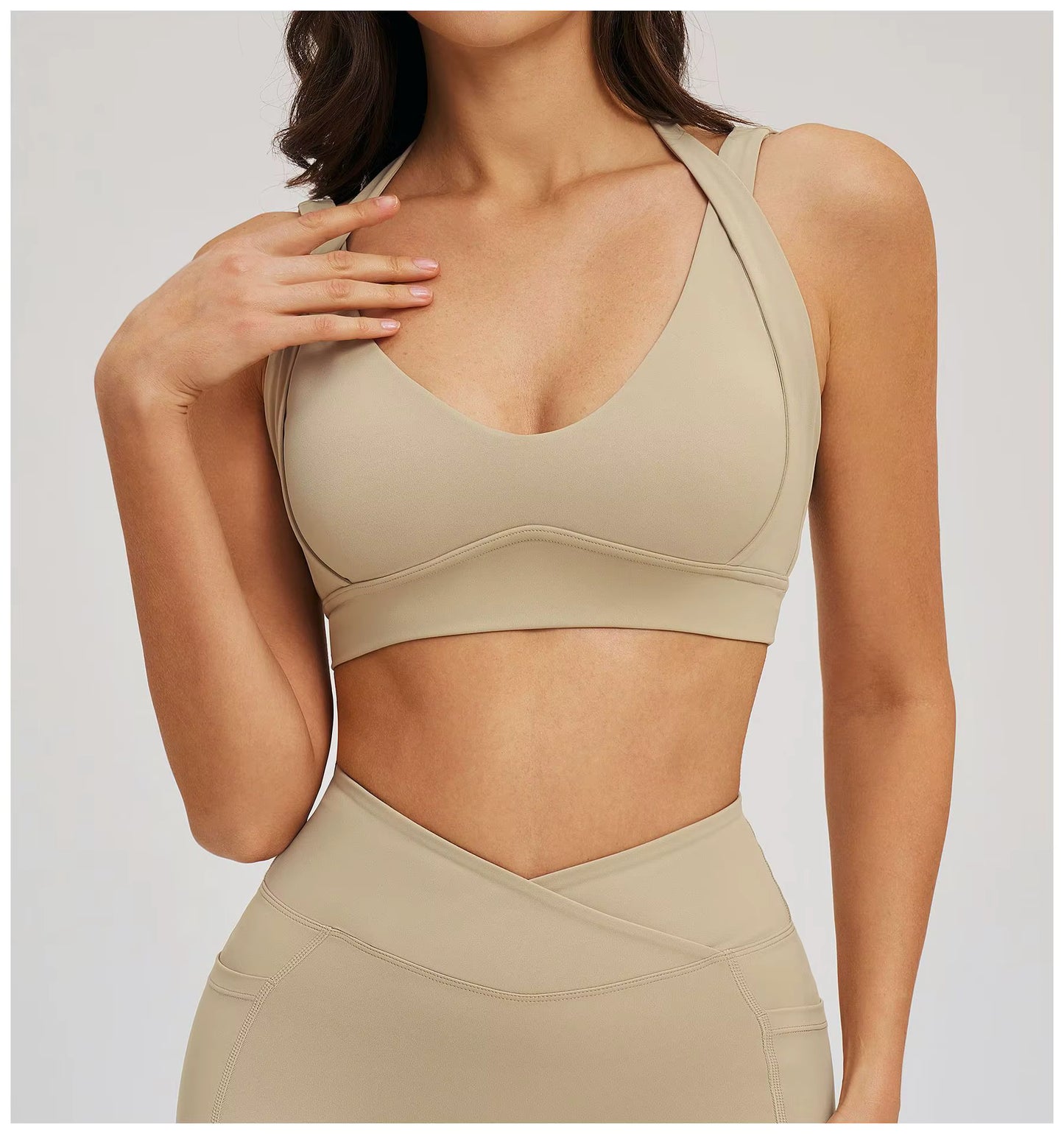 Olivia Solid Color Yoga Sports Bra