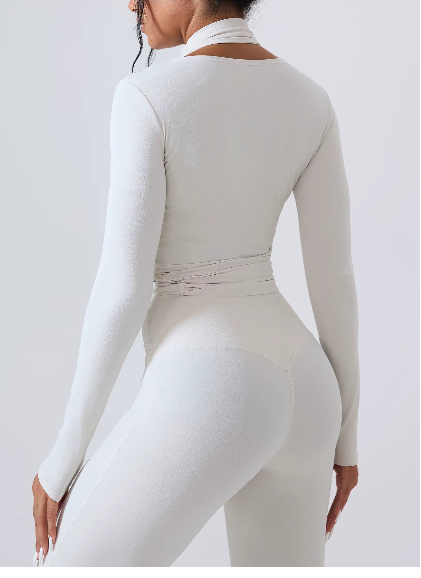 Luciana Crossover Strap Long Sleeve Cover-up