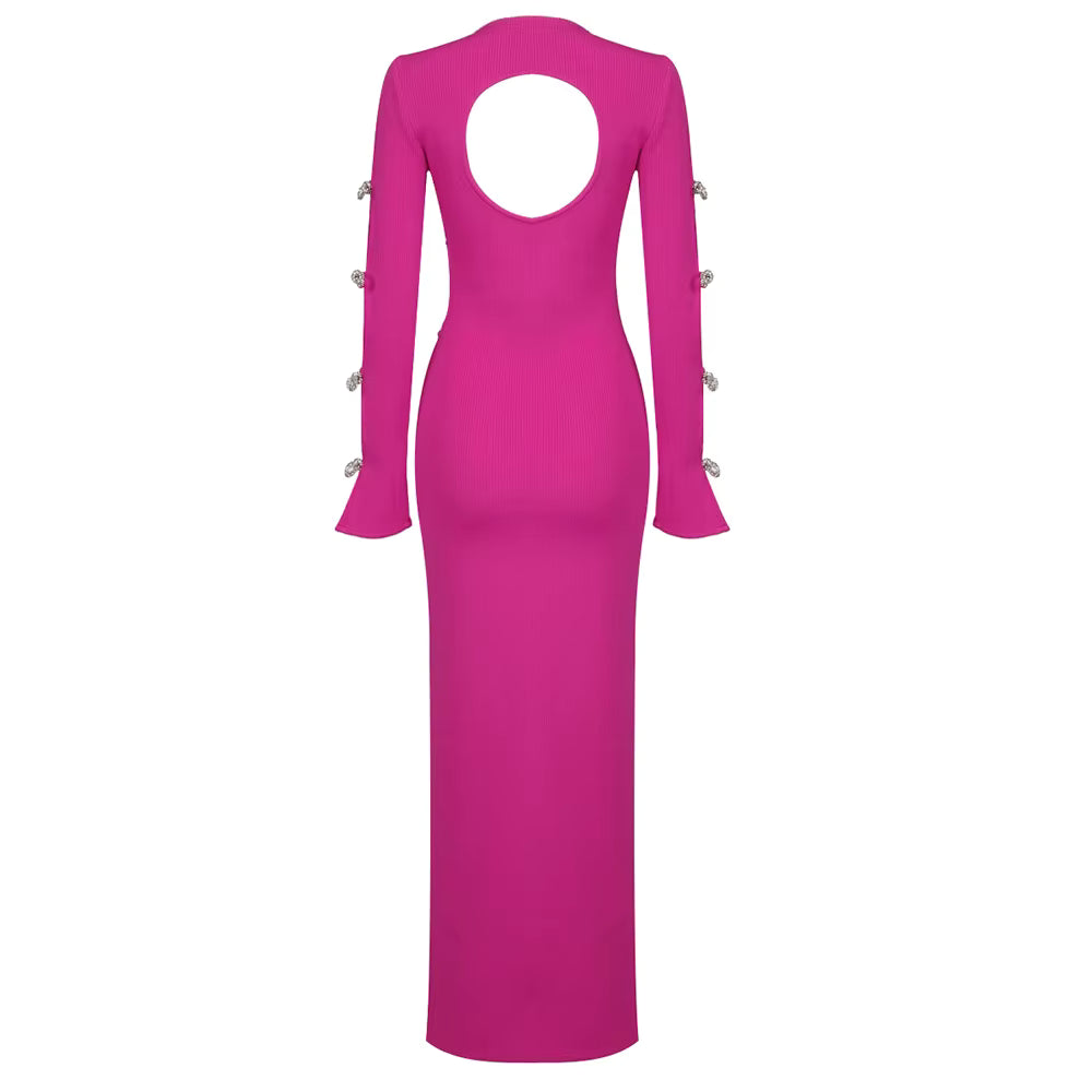 Boss Babe Hollow Out Long Sleeve Elegant Dresses