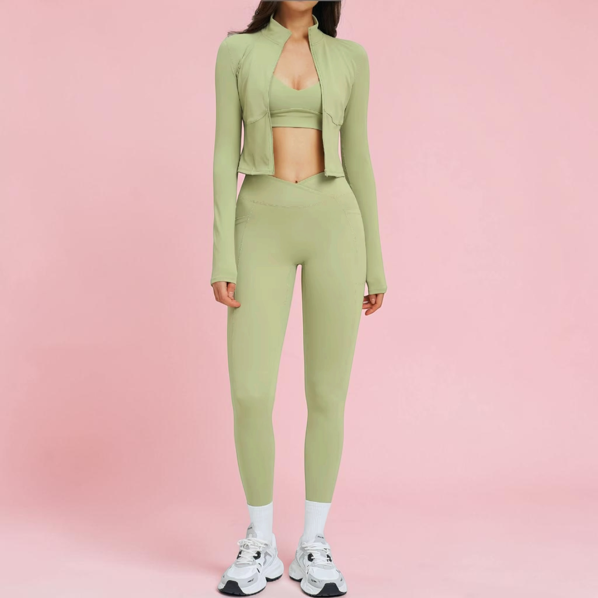 Olivia 3PCS Women Yoga Tracksuit Set