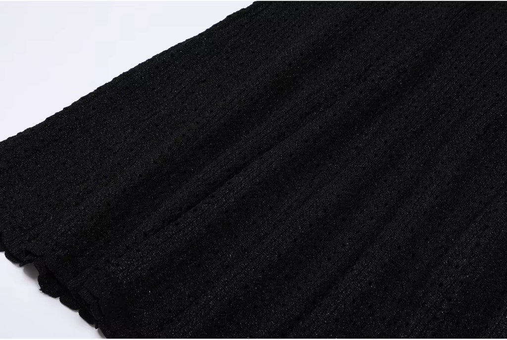 Boss Babe Long-Sleeve Knitted Cardigan Jacket + Midi Skirt Two Piece Set