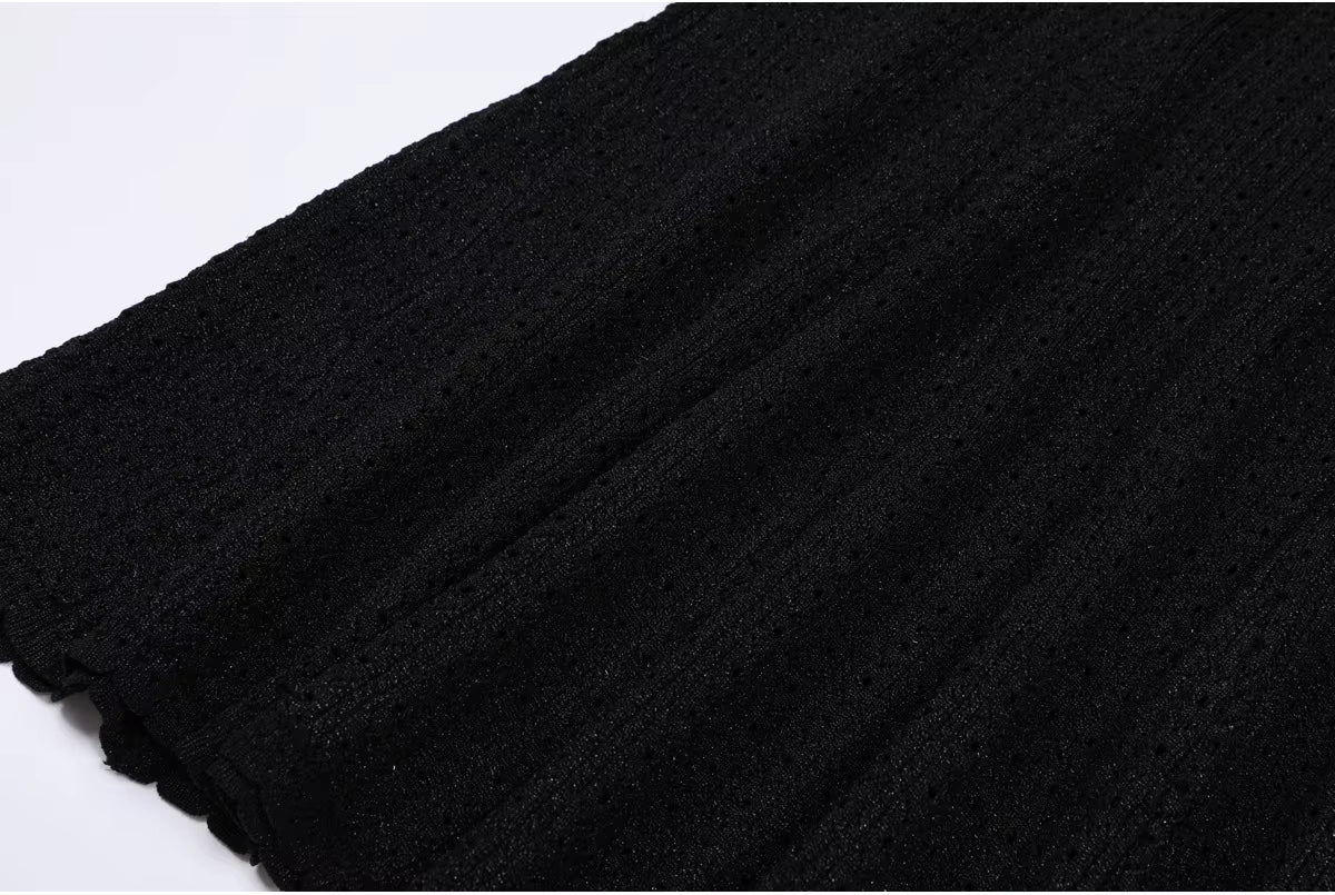 Boss Babe Long-Sleeve Knitted Cardigan Jacket + Midi Skirt Two Piece Set