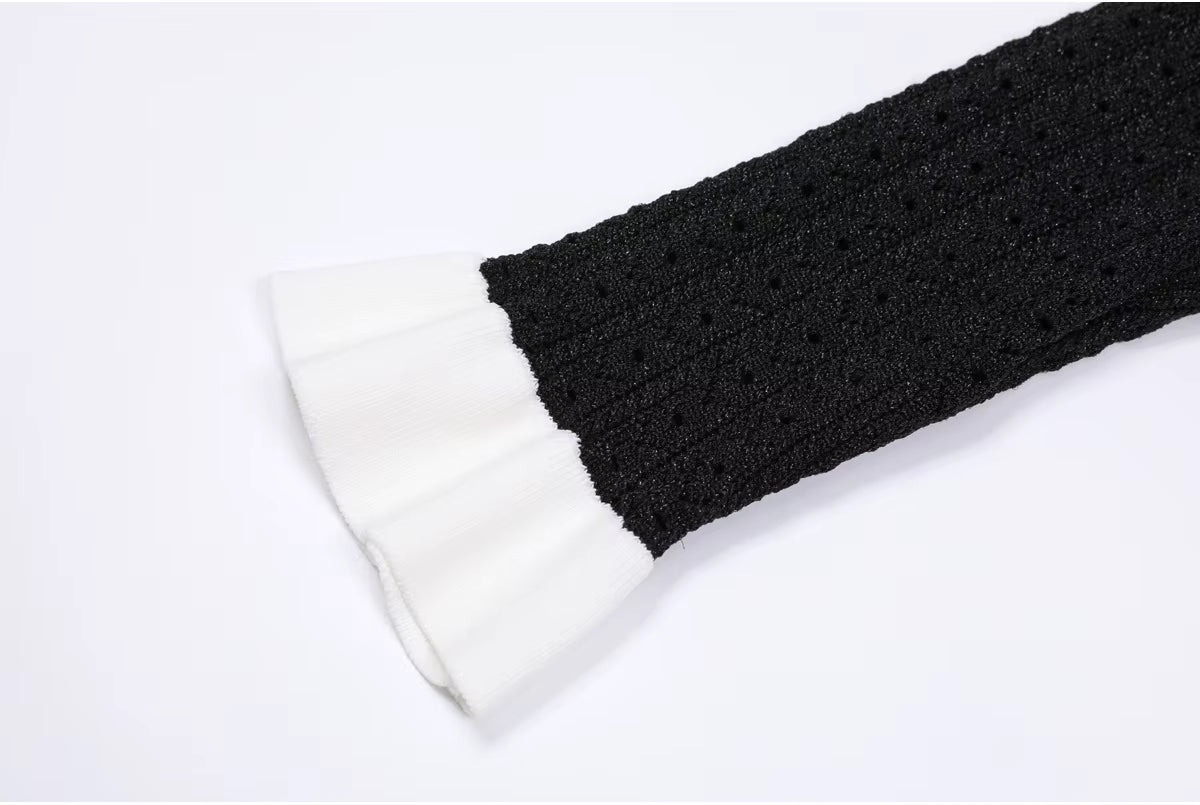 Boss Babe Long-Sleeve Knitted Cardigan Jacket + Midi Skirt Two Piece Set