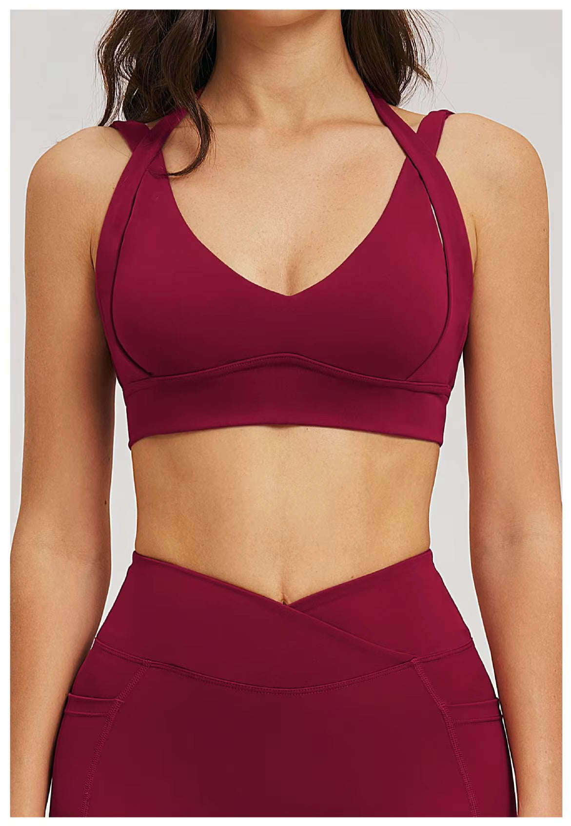 Olivia Solid Color Yoga Sports Bra