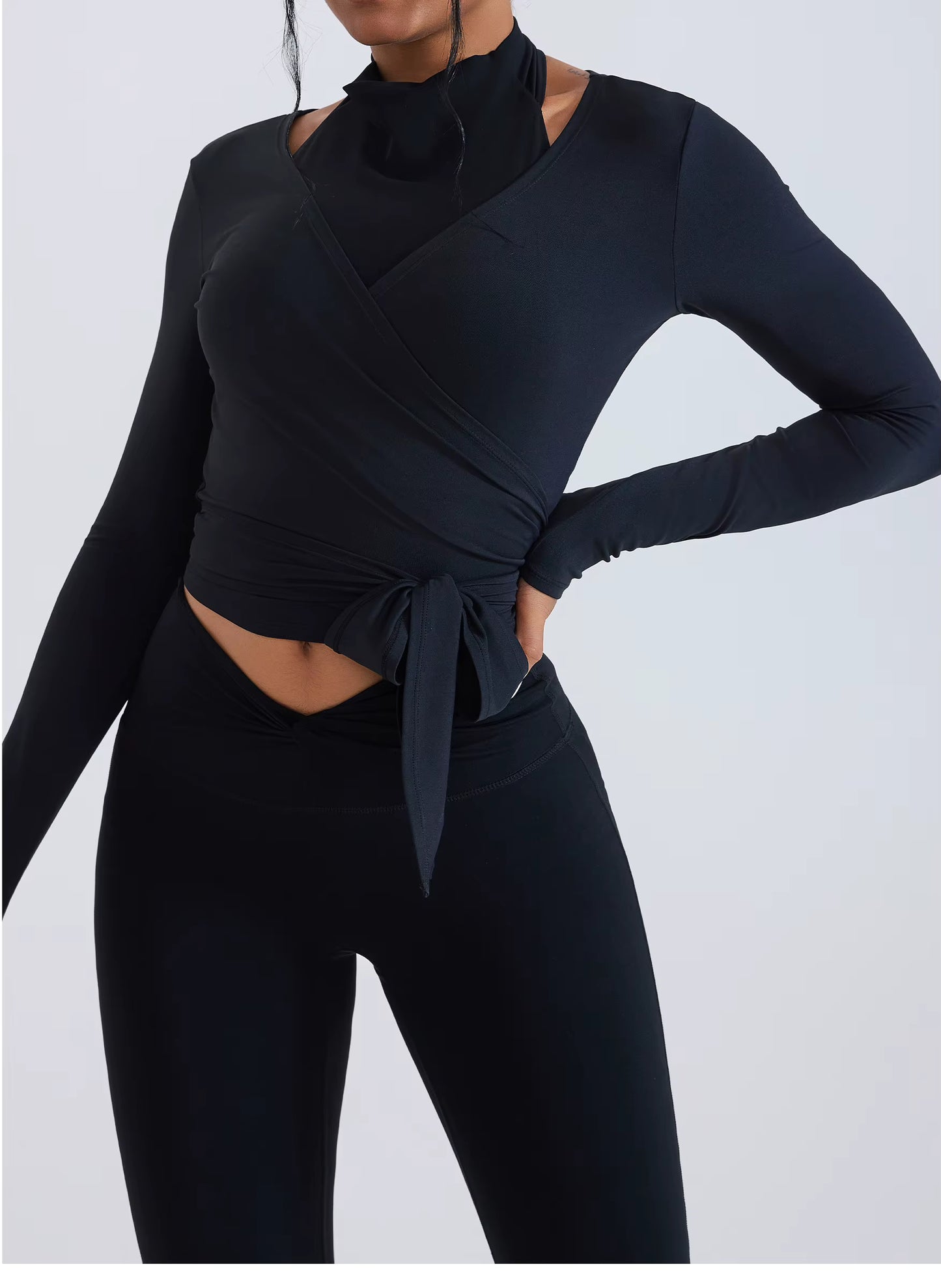 Luciana Crossover Strap Long Sleeve Cover-up