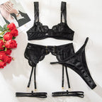 Ava Valentine Satin Lace Lingerie Set