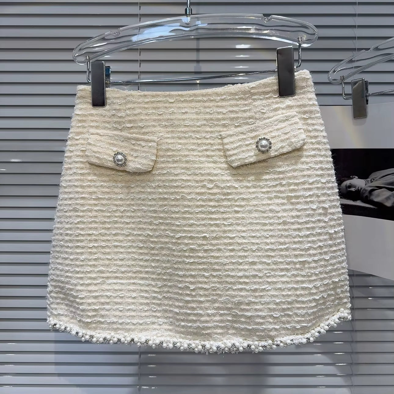 Boss Babe Sleeveless Crop Top Short Tweed Skirt