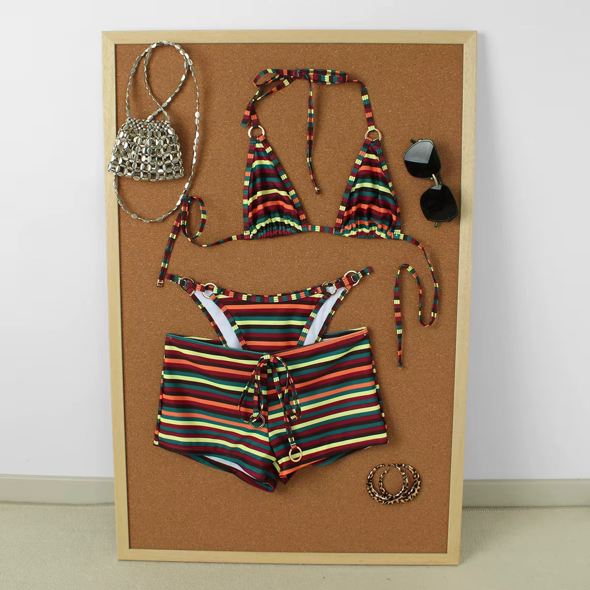 Guadalupe Striped 3 Pieces Bikini