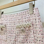 Boss Babe Crystal Pearl Tweed Top & Skirt Set