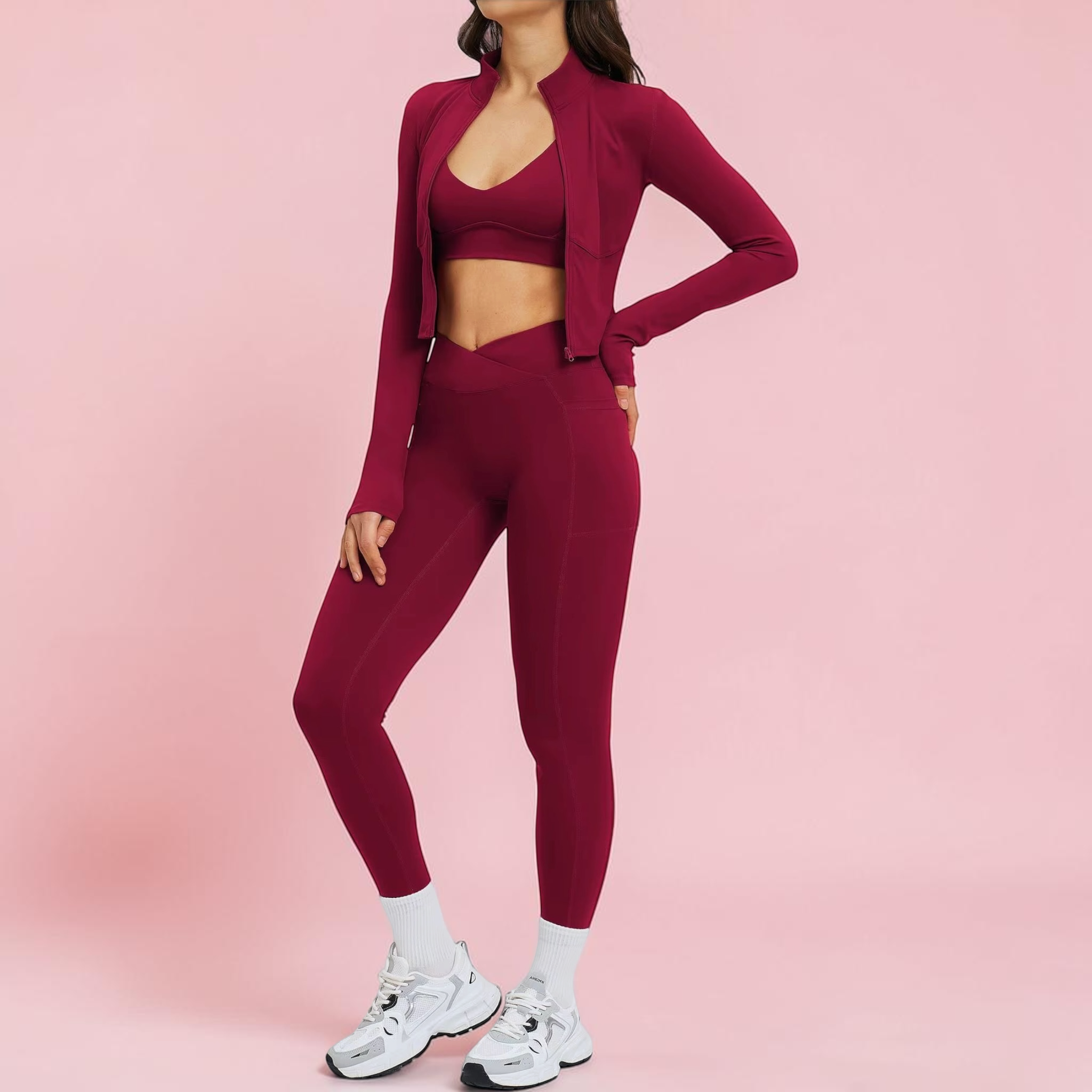 Olivia 3PCS Women Yoga Tracksuit Set