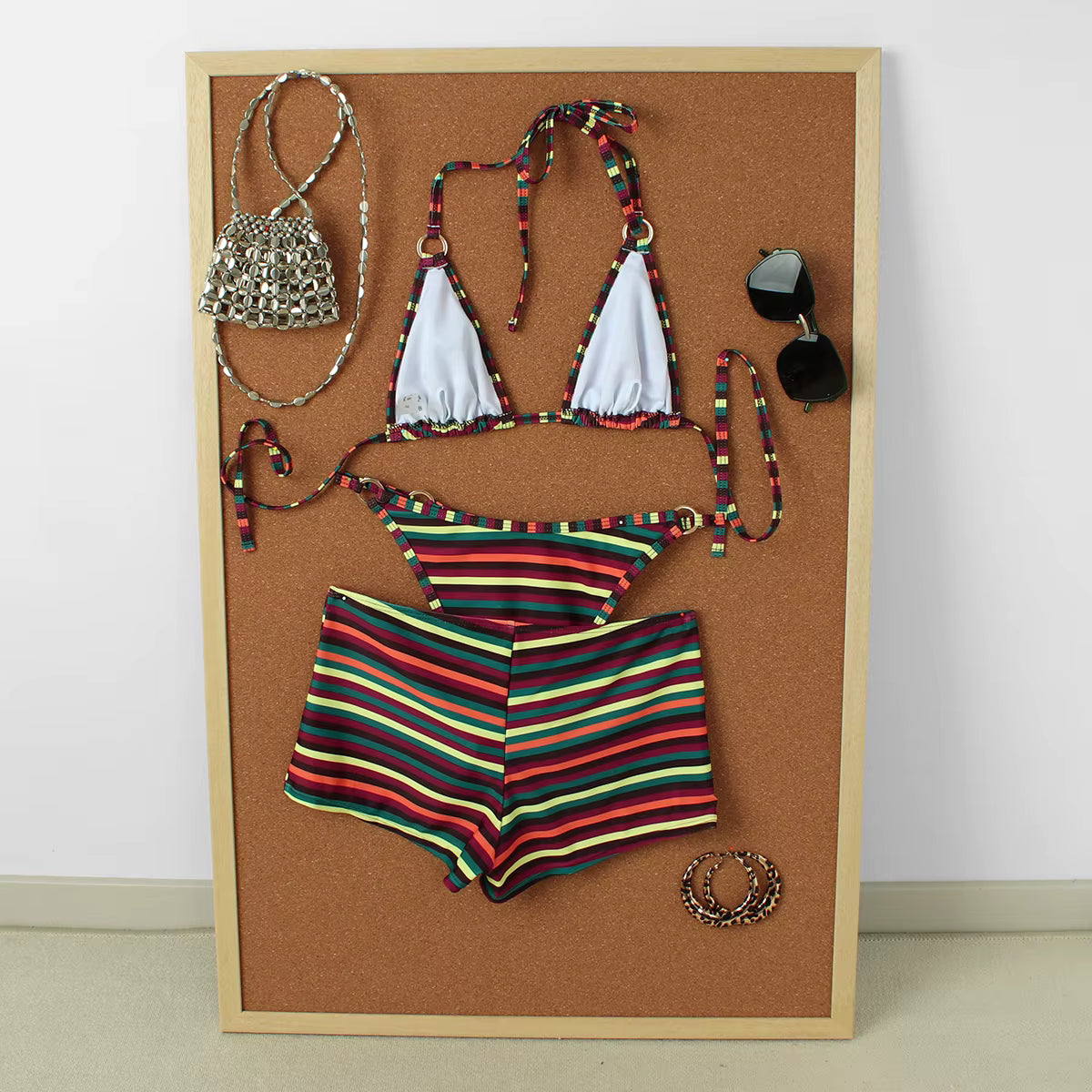 Guadalupe Striped 3 Pieces Bikini