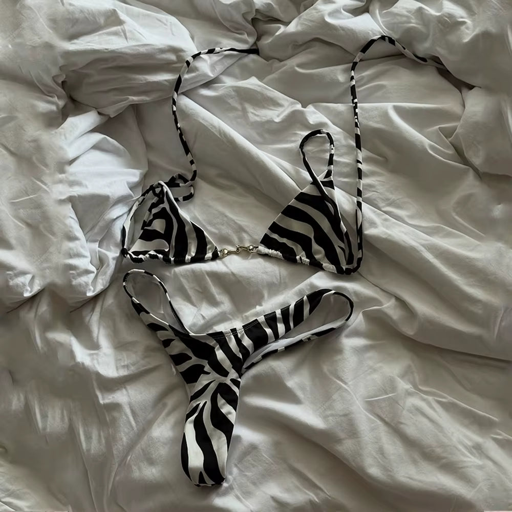 Honorata zebra print Bikini