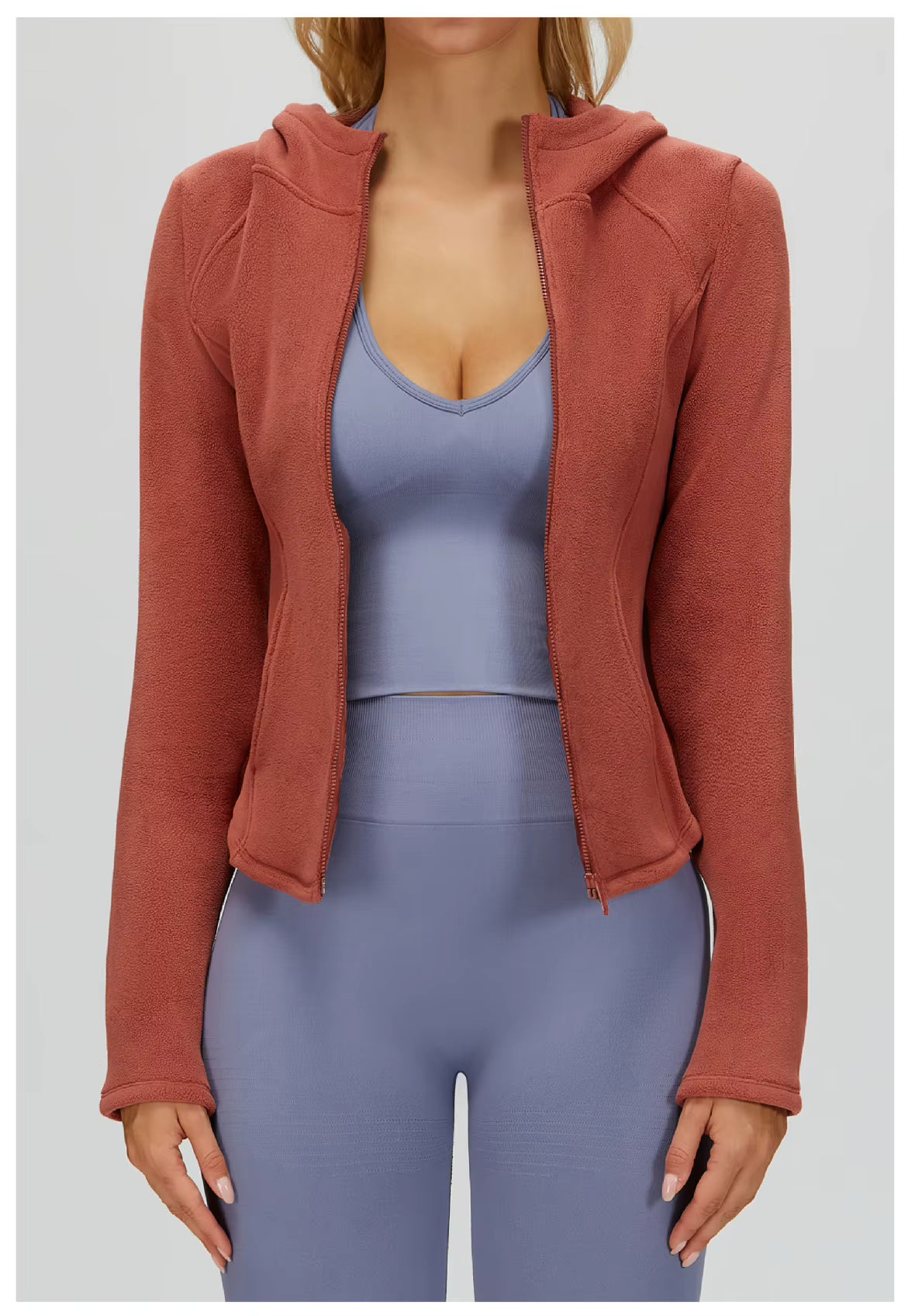 Aiza Zipper Yoga Shirts Windproof Sports Jacket