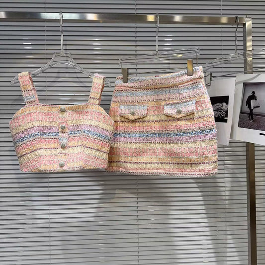 Boss Babe Crop Top Short Skirt Two Piece Set