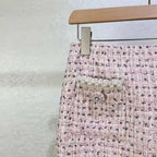 Boss Babe Crystal Pearl Tweed Top & Skirt Set