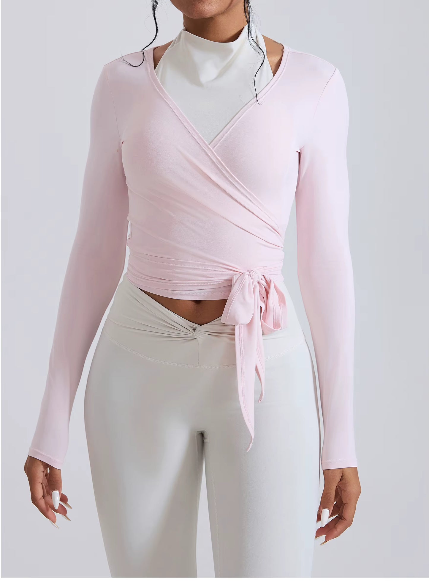 Luciana Crossover Strap Long Sleeve Cover-up