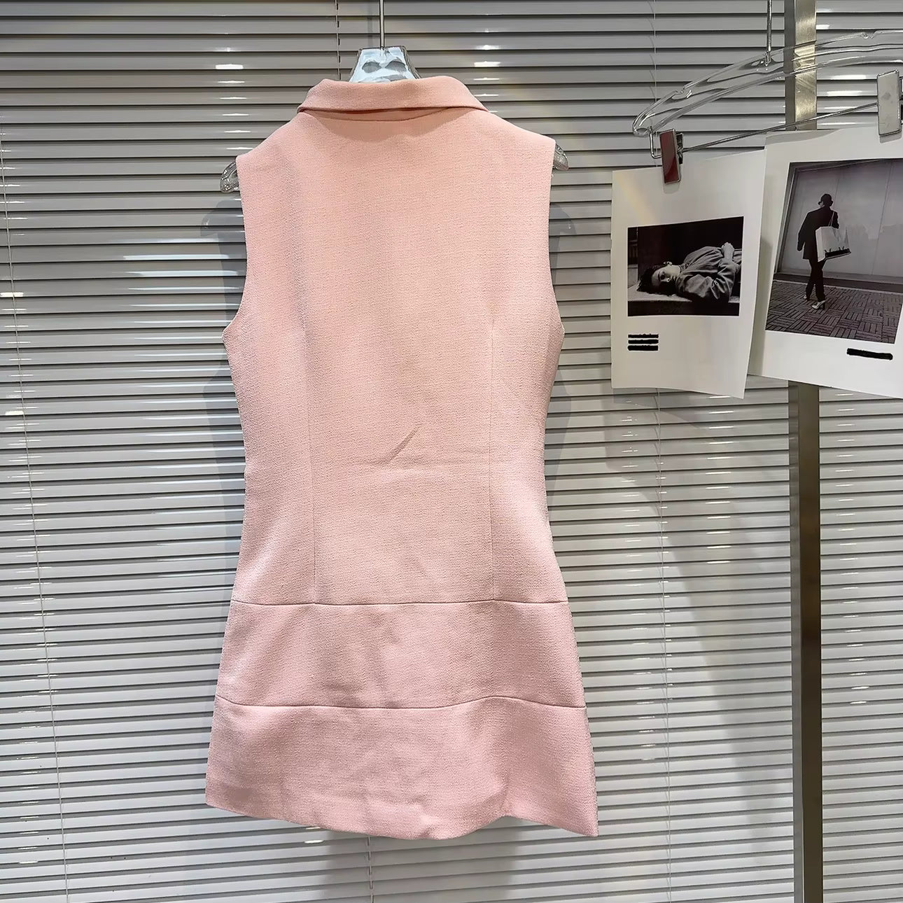Boss Babe Sleeveless Turn Down Collar Tank Dress