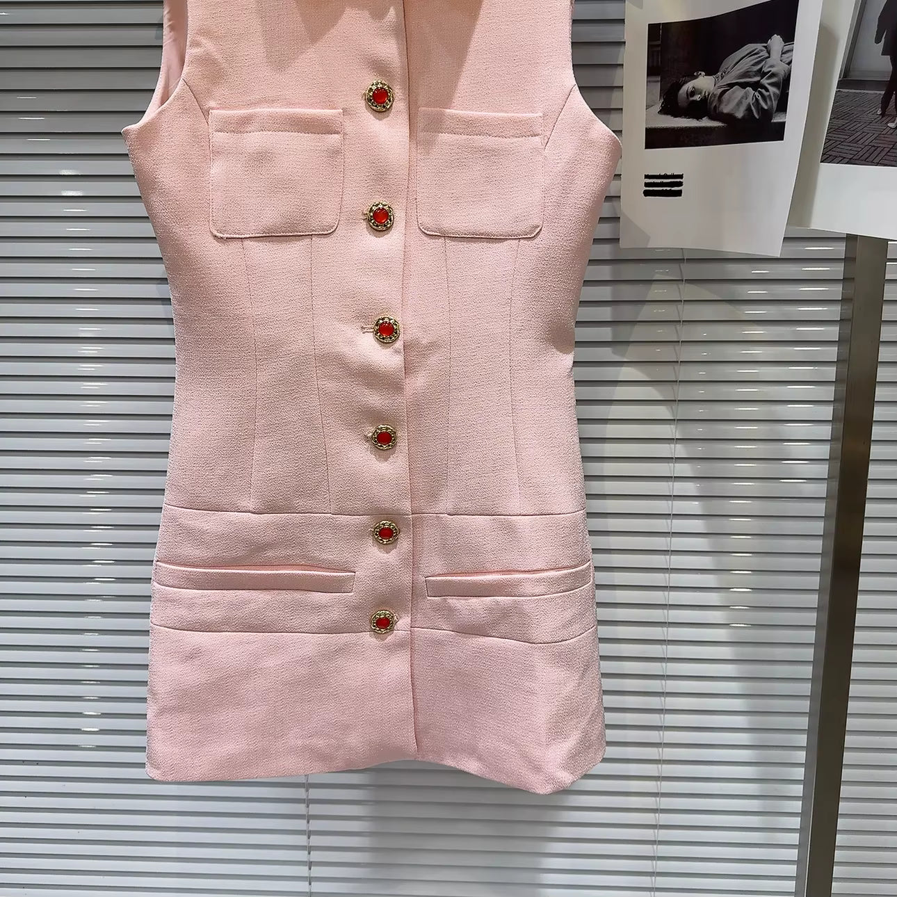 Boss Babe Sleeveless Turn Down Collar Tank Dress