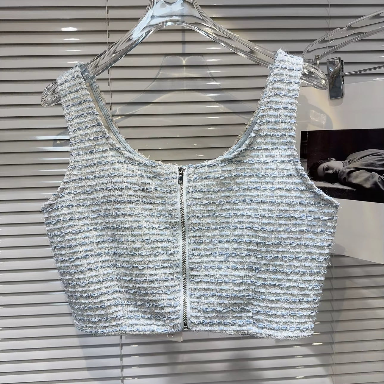 Boss Babe Sleeveless Crop Top Short Tweed Skirt