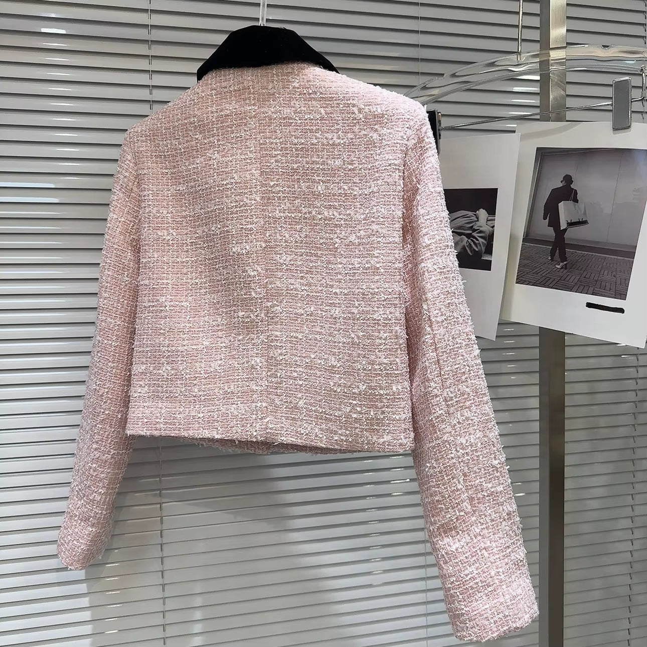 Boss Babe Short Jacket Coat Tweed Pink Mini Skirt