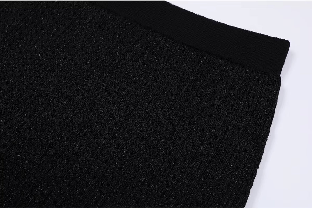 Boss Babe Long-Sleeve Knitted Cardigan Jacket + Midi Skirt Two Piece Set