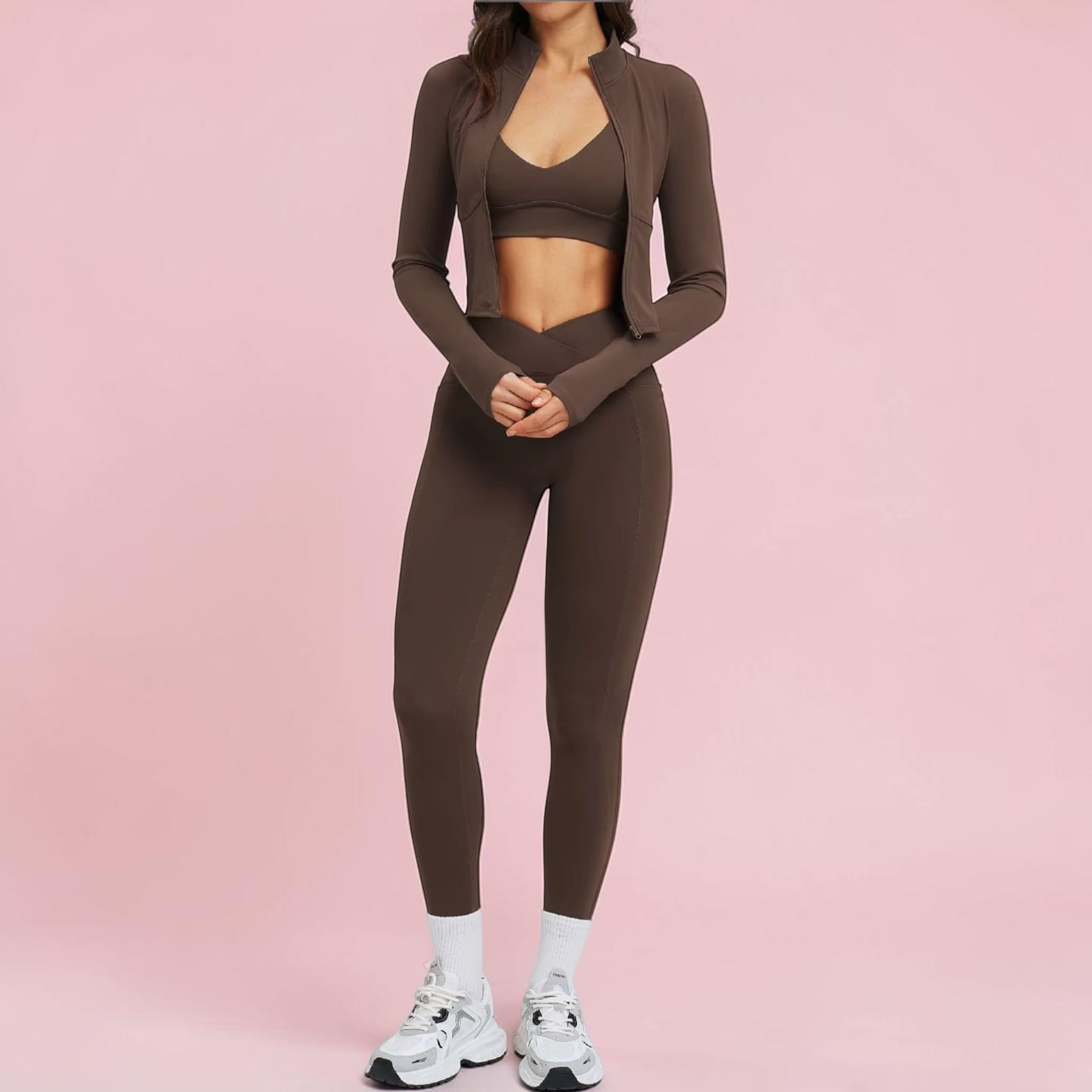 Olivia 3PCS Women Yoga Tracksuit Set