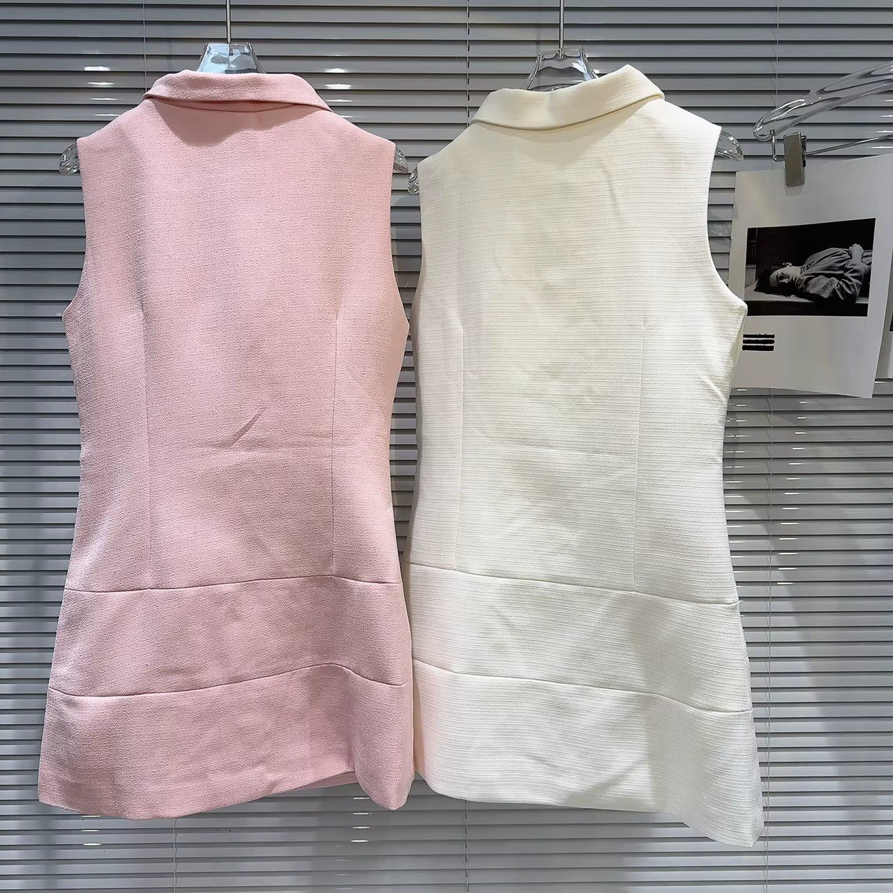 Boss Babe Sleeveless Turn Down Collar Tank Dress