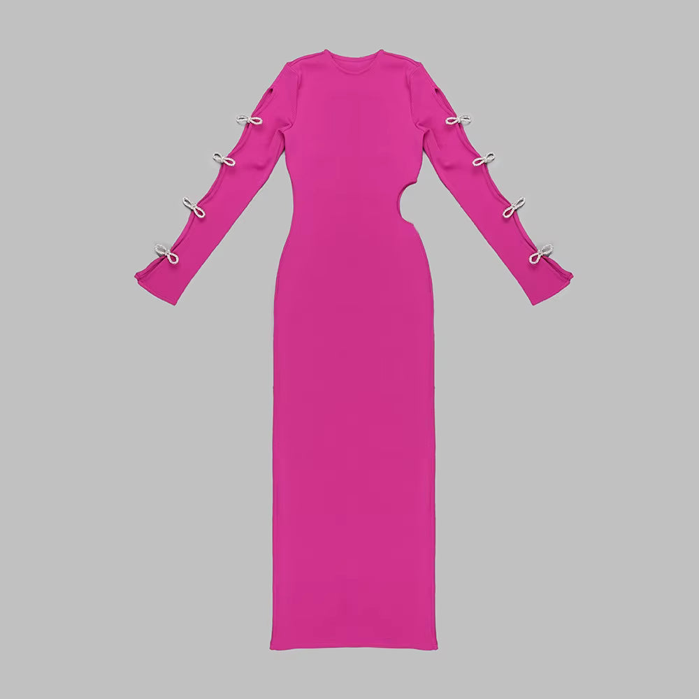 Boss Babe Hollow Out Long Sleeve Elegant Dresses