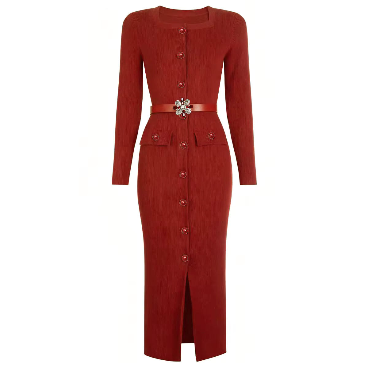 Boss Babe Knitted Long Sweater Dress for Women