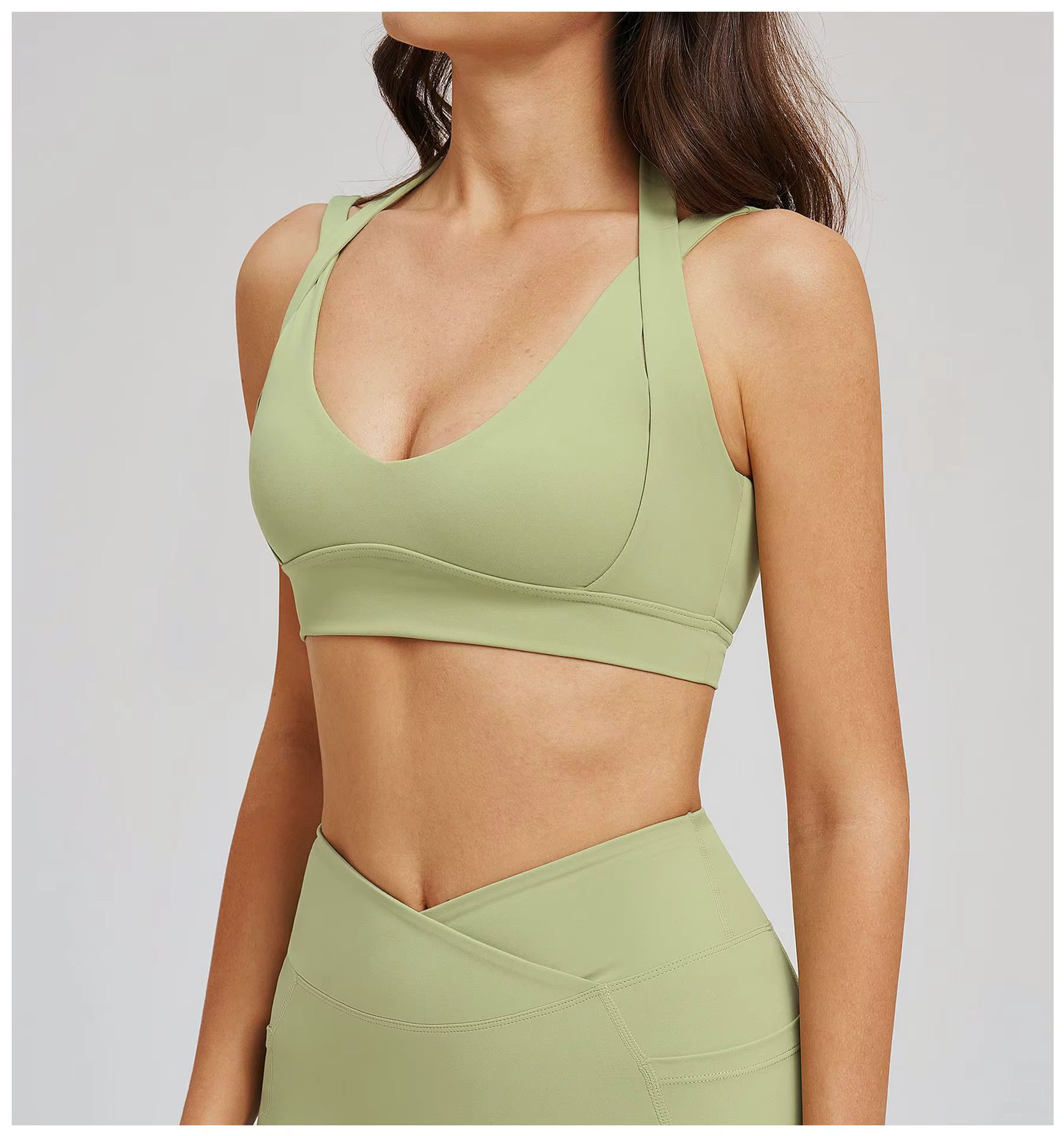 Olivia Solid Color Yoga Sports Bra