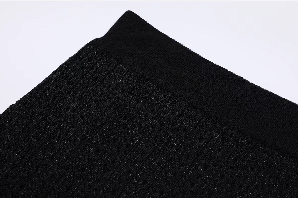 Boss Babe Long-Sleeve Knitted Cardigan Jacket + Midi Skirt Two Piece Set