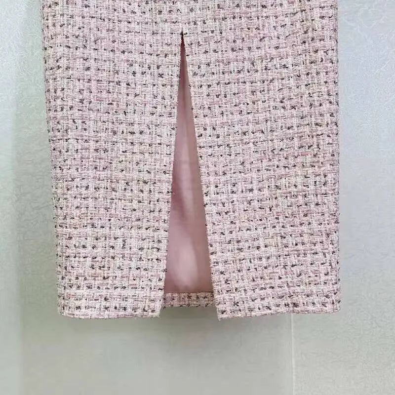 Boss Babe Crystal Pearl Tweed Top & Skirt Set