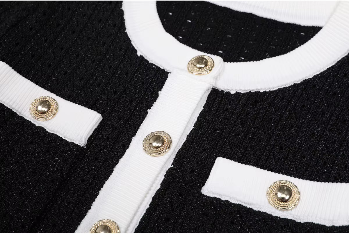 Boss Babe Long-Sleeve Knitted Cardigan Jacket + Midi Skirt Two Piece Set