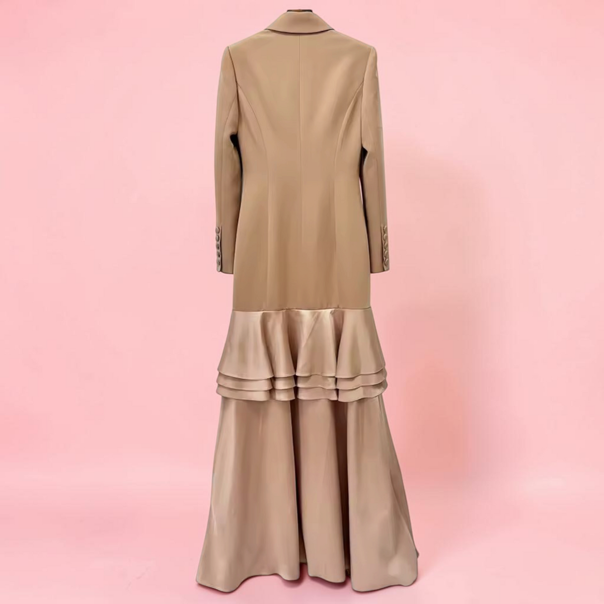 Boss Babe Long-Sleeve Ruffle Maxi Dress