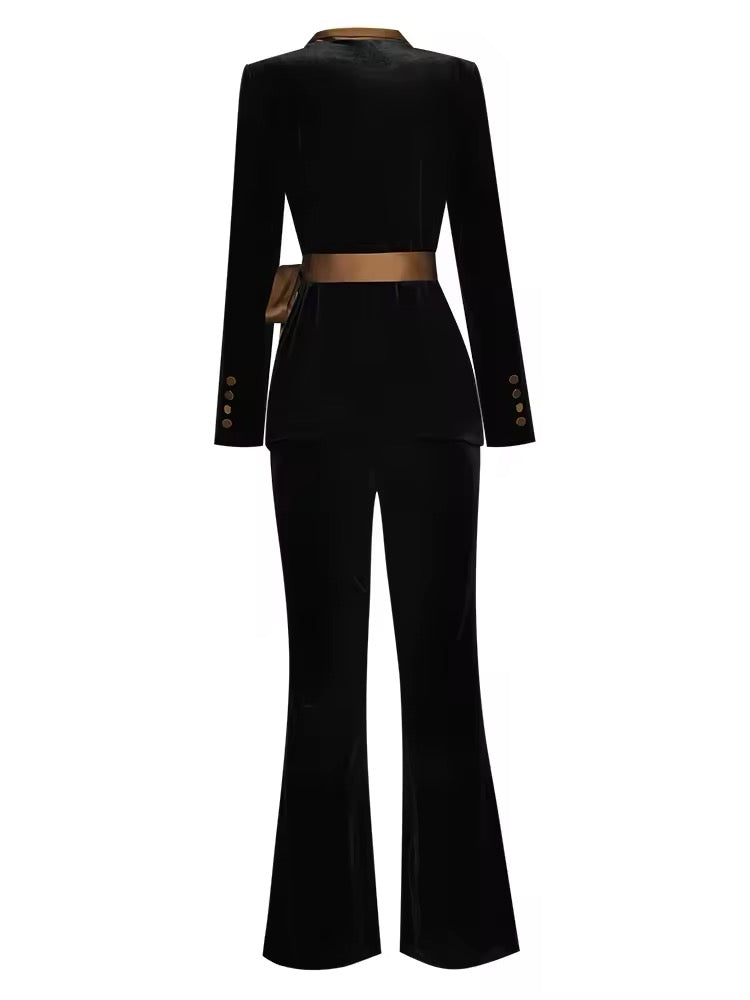 Boss Babe Black Velvet suit