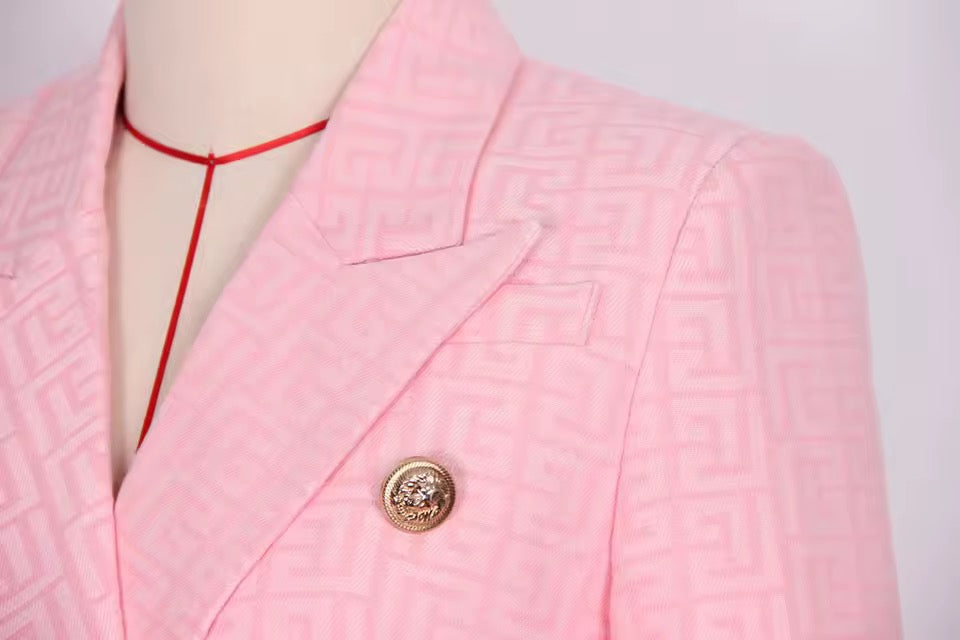 Boss Babe Pink Double-Breasted Blazer & Trousers Set