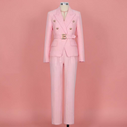 Boss Babe Pink Double-Breasted Blazer & Trousers Set