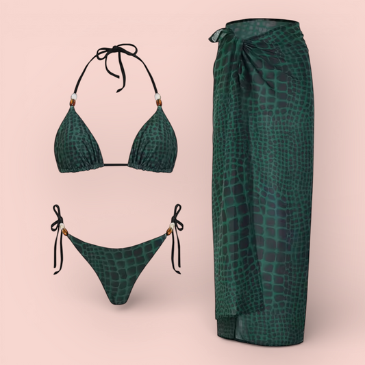 Leila 3 Piece Printed Bikini Set